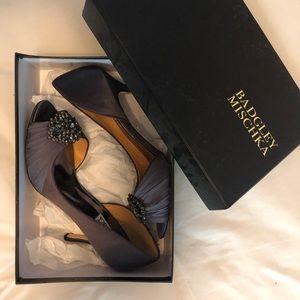 badgley mischka purple heels